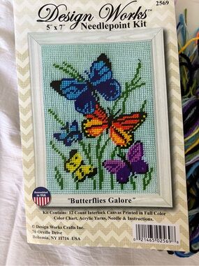 Needlepoint Kit  'Butterflies Galore”